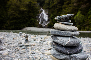 pebble mohyla near river