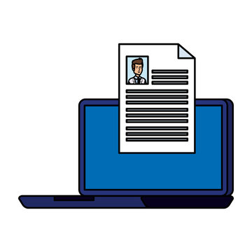 laptop with doctor curriculum vitae document