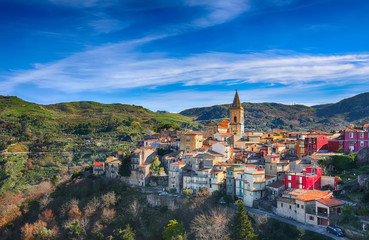 Fototapeta na wymiar Mountain village Novara di Sicilia, Sicily, Italy