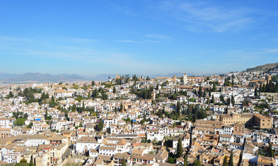Fototapeta na wymiar View from the Alcazaba of the Alhambra of Grenada, Spain