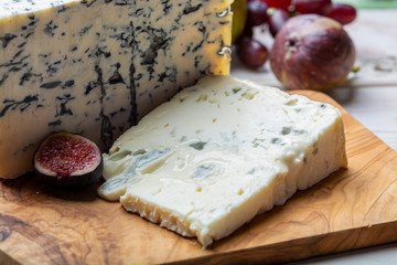 Gorgonzola picant and dolce Italian blue cheese, made from unskimmed cow's milk in North of Italy