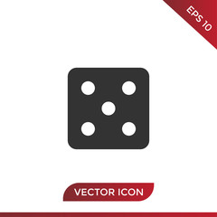 Dice number five icon