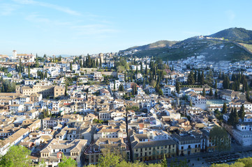 Fototapeta na wymiar View from the Alhambra of Grenada, Spain