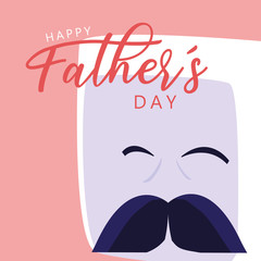 happy father day card with gentleman face
