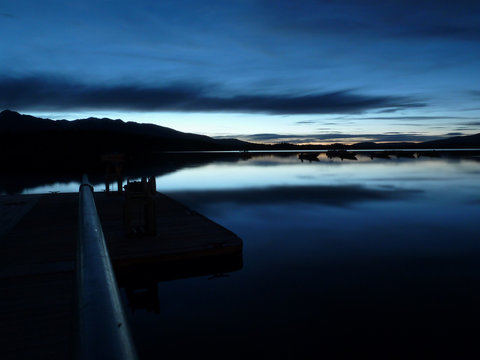 Jackson Lake at dusk in Grand Teton National Park