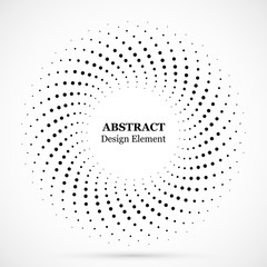 Halftone dotted background circularly distributed. Halftone effect vector pattern. Circle dots isolated on the white background.