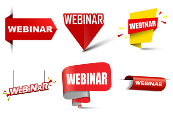 set vector banners webinar