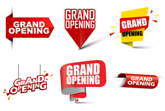 set vector banners grand opening