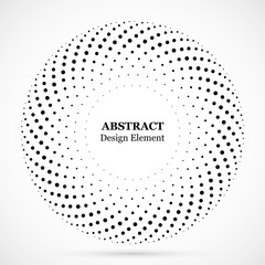Halftone dotted background circularly distributed.Halftone effect vector pattern.Circle dots.Border logo icon.Emblem for your design.