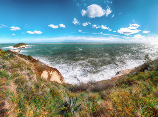 Above the cliffs at the coastline of Vieste