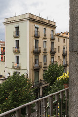 Naklejka premium View of building from balcony in Girona Spain