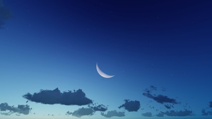 Obraz na płótnie Canvas Night Moon Background 3D Rendering
