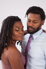 Romantic Black man and woman together
