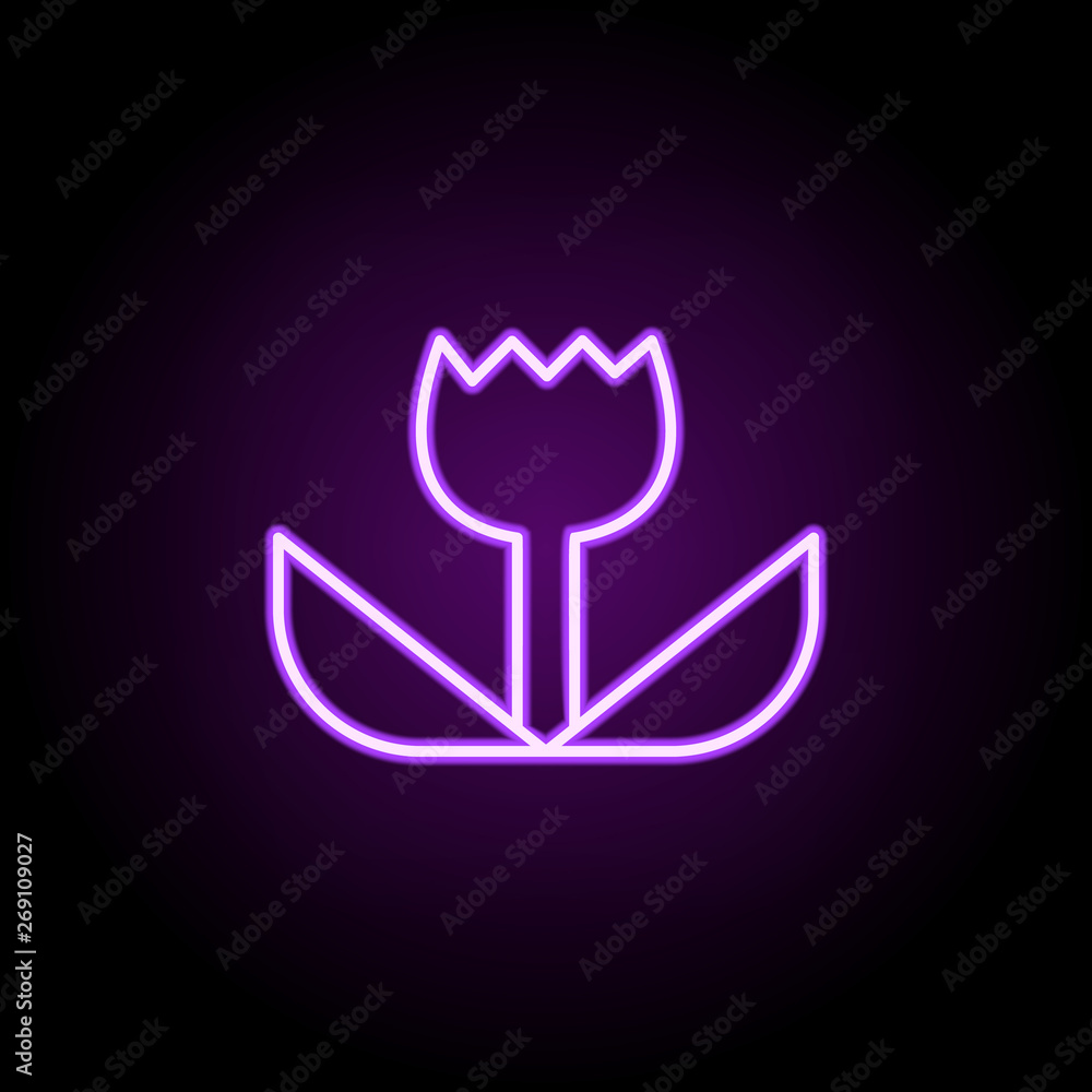 Poster macro shooting neon icon. elements of photography set. simple icon for websites, web design, mobile 