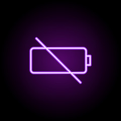 no charging neon icon. Elements of photography set. Simple icon for websites, web design, mobile app, info graphics