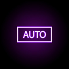 auto neon icon. Elements of photography set. Simple icon for websites, web design, mobile app, info graphics