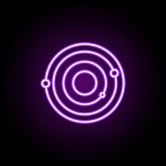 solar system neon icon. Elements of Cartooning space set. Simple icon for websites, web design, mobile app, info graphics