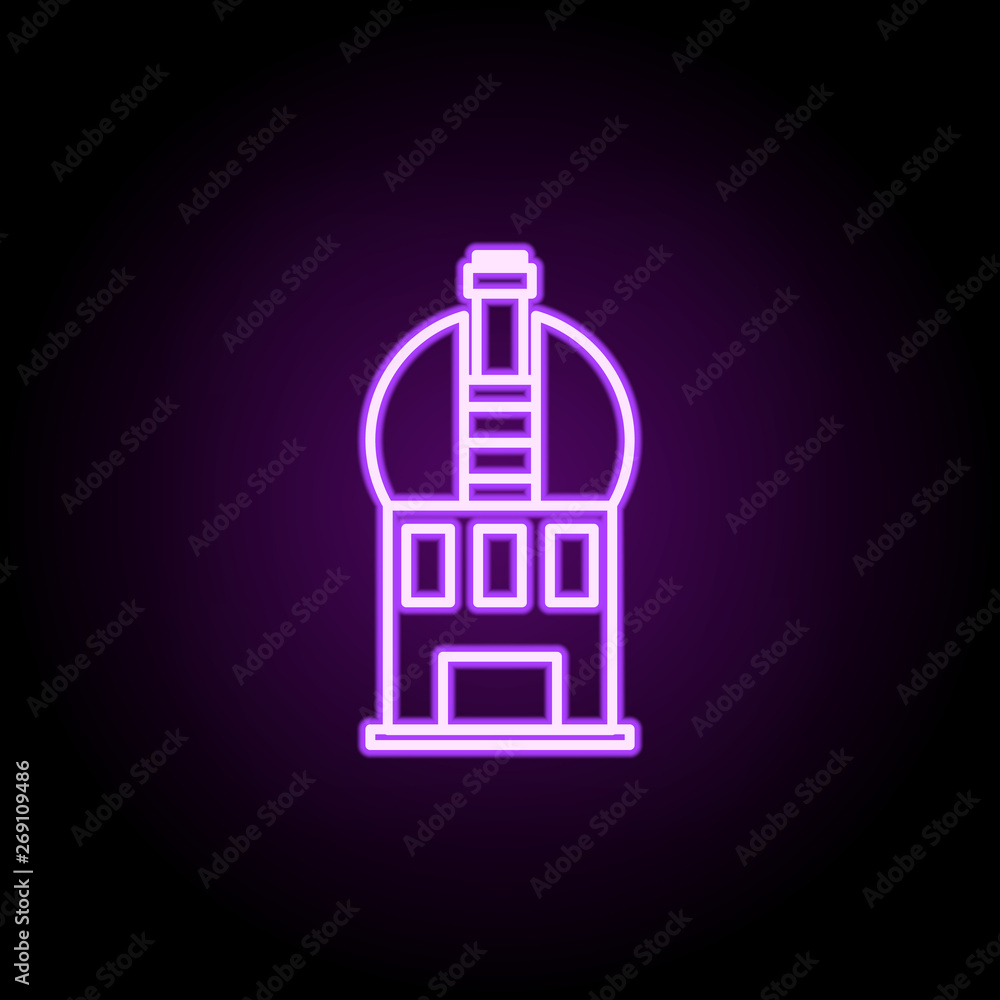 Poster observatory neon icon. elements of cartooning space set. simple icon for websites, web design, mobil