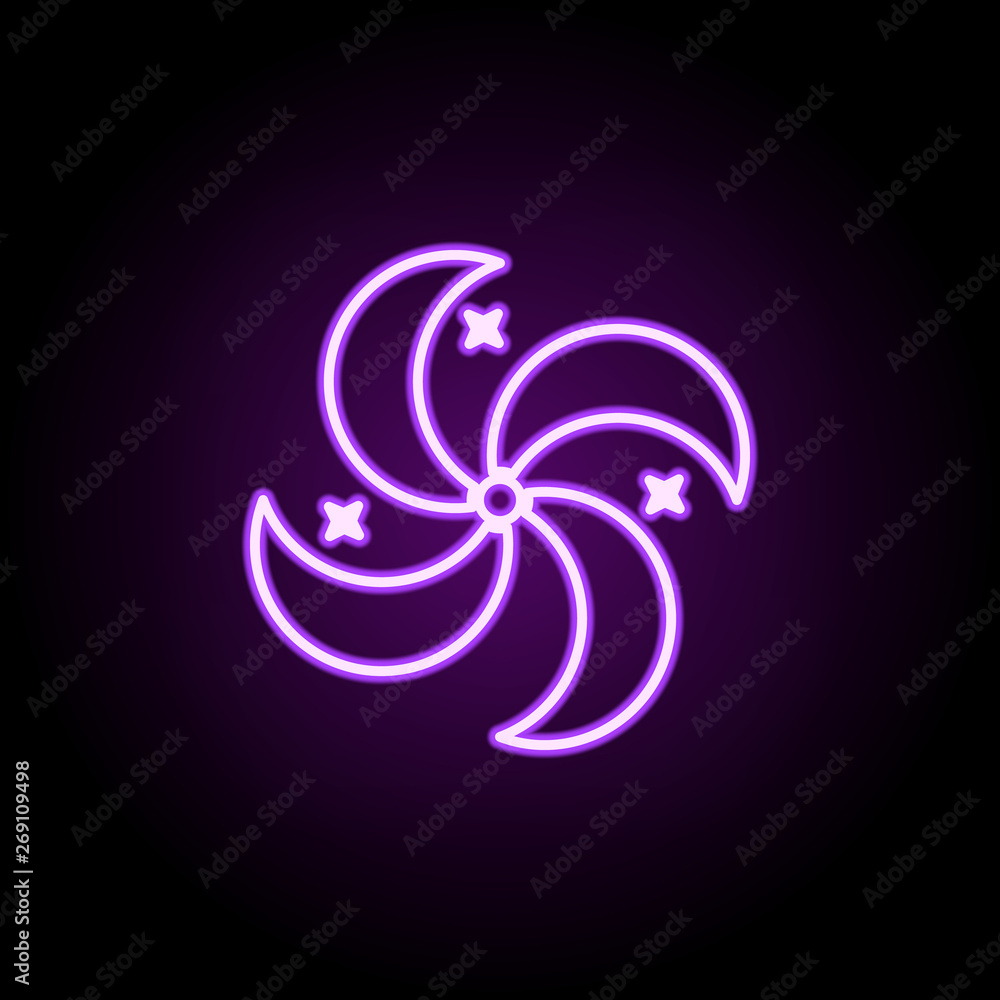 Poster galaxy neon icon. elements of cartooning space set. simple icon for websites, web design, mobile app