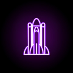 rocket neon icon. Elements of Cartooning space set. Simple icon for websites, web design, mobile app, info graphics