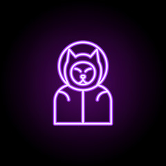 dog cosmonaut neon icon. Elements of Cartooning space set. Simple icon for websites, web design, mobile app, info graphics - obrazy, fototapety, plakaty