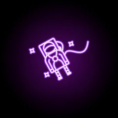 cosmonaut in space neon icon. Elements of Cartooning space set. Simple icon for websites, web design, mobile app, info graphics