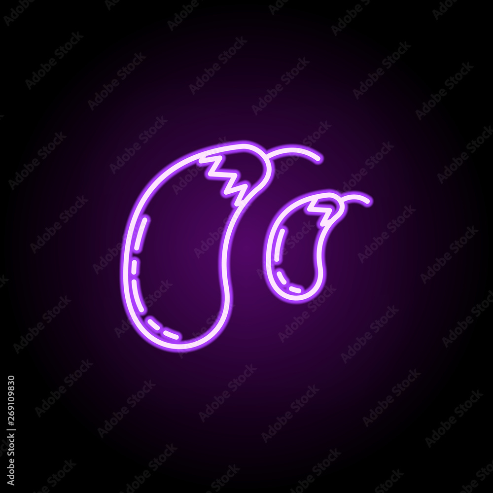 Poster eggplant dusk icon. elements of vegetables in multi color style icons. simple icon for websites, web