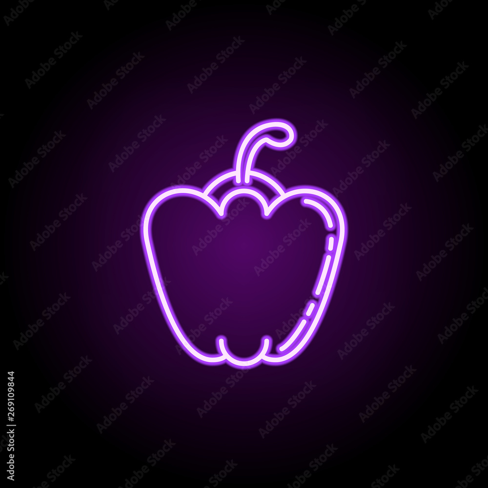 Poster bell pepper dusk icon. elements of vegetables in multi color style icons. simple icon for websites, 