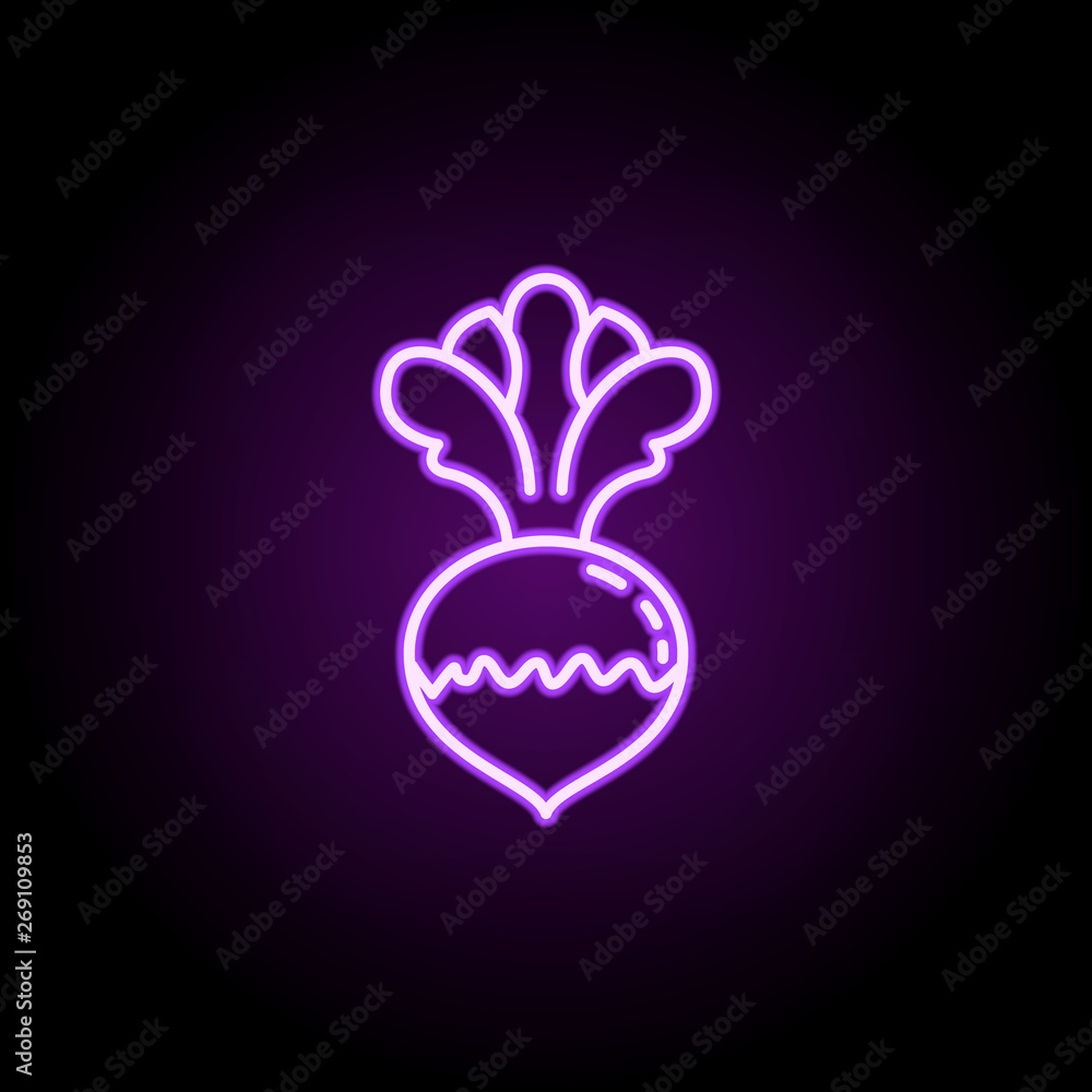 Poster radish dusk icon. elements of vegetables in multi color style icons. simple icon for websites, web d