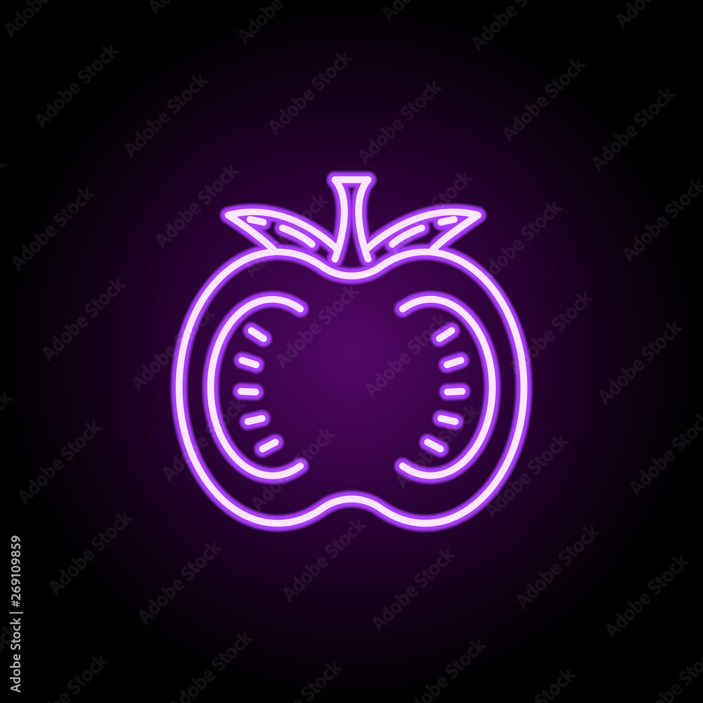 Poster tomato dusk icon. elements of vegetables in multi color style icons. simple icon for websites, web d