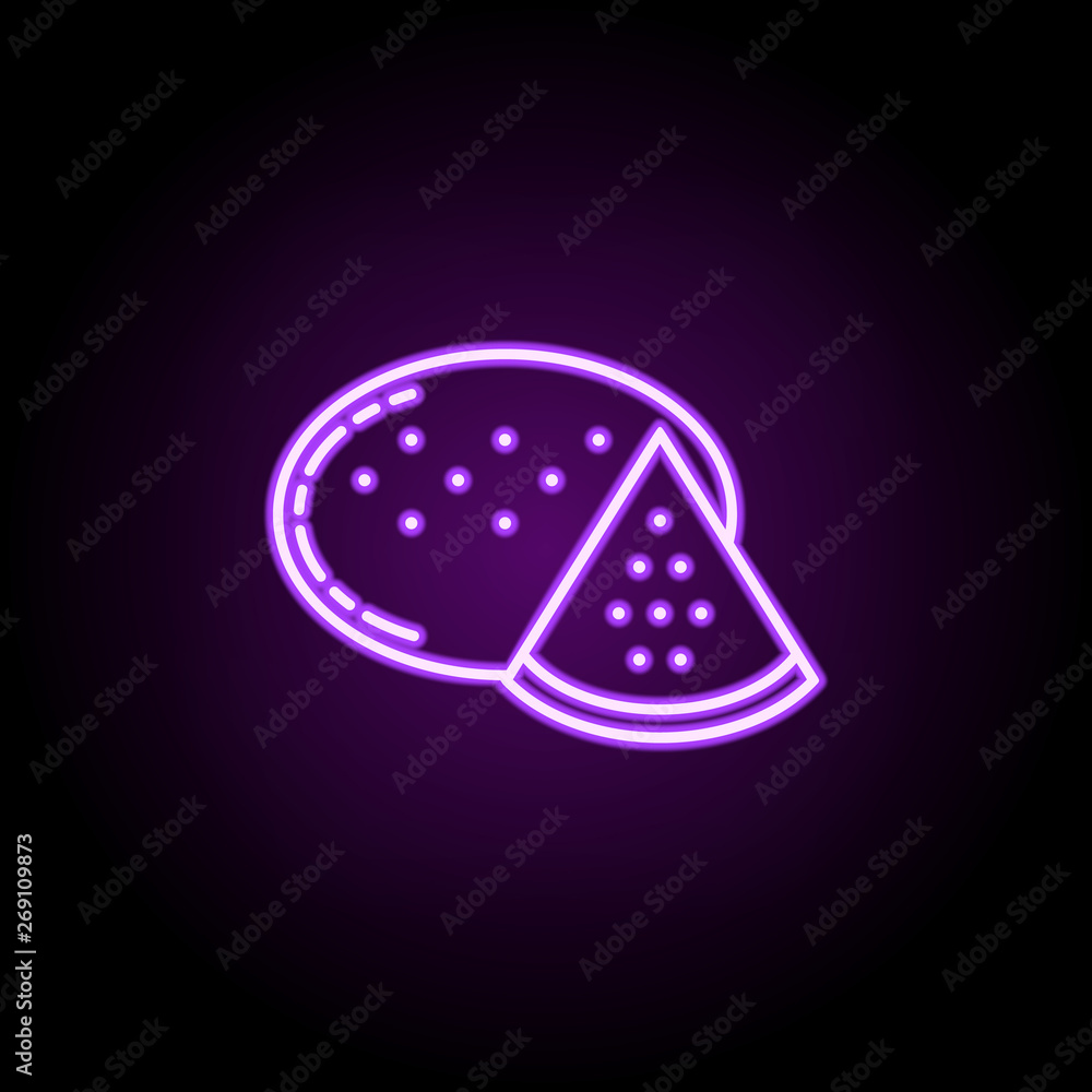 Poster melon dusk icon. elements of vegetables in multi color style icons. simple icon for websites, web de