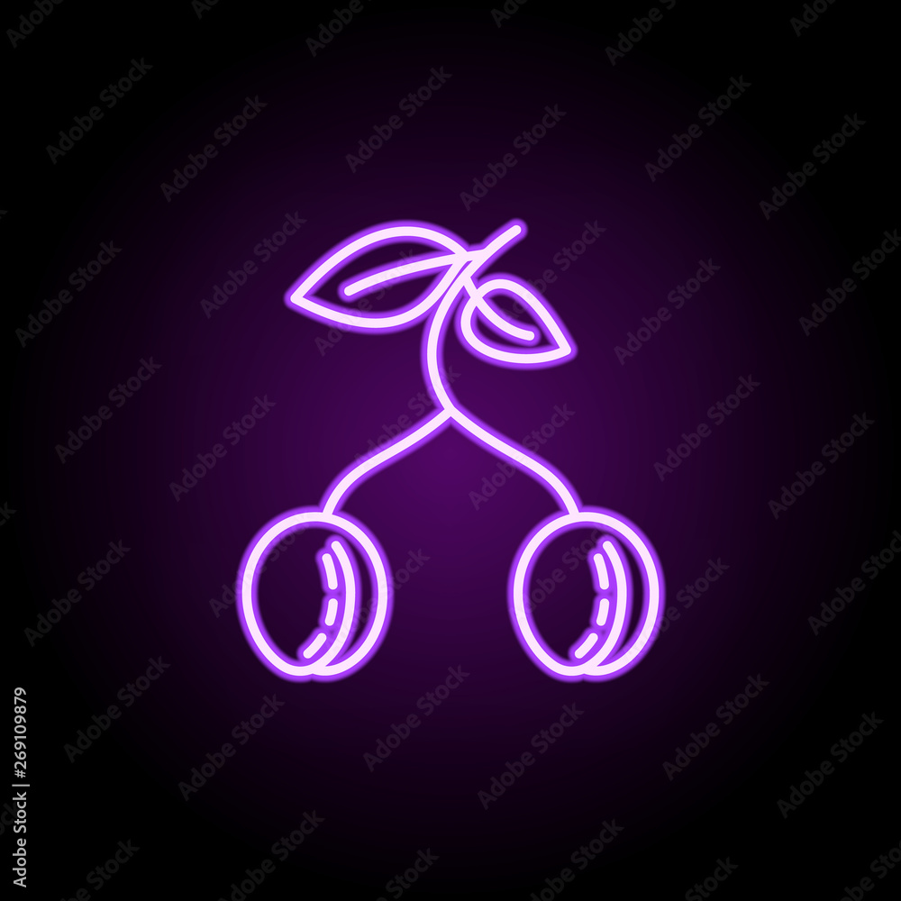 Poster plum dusk icon. elements of vegetables in multi color style icons. simple icon for websites, web des