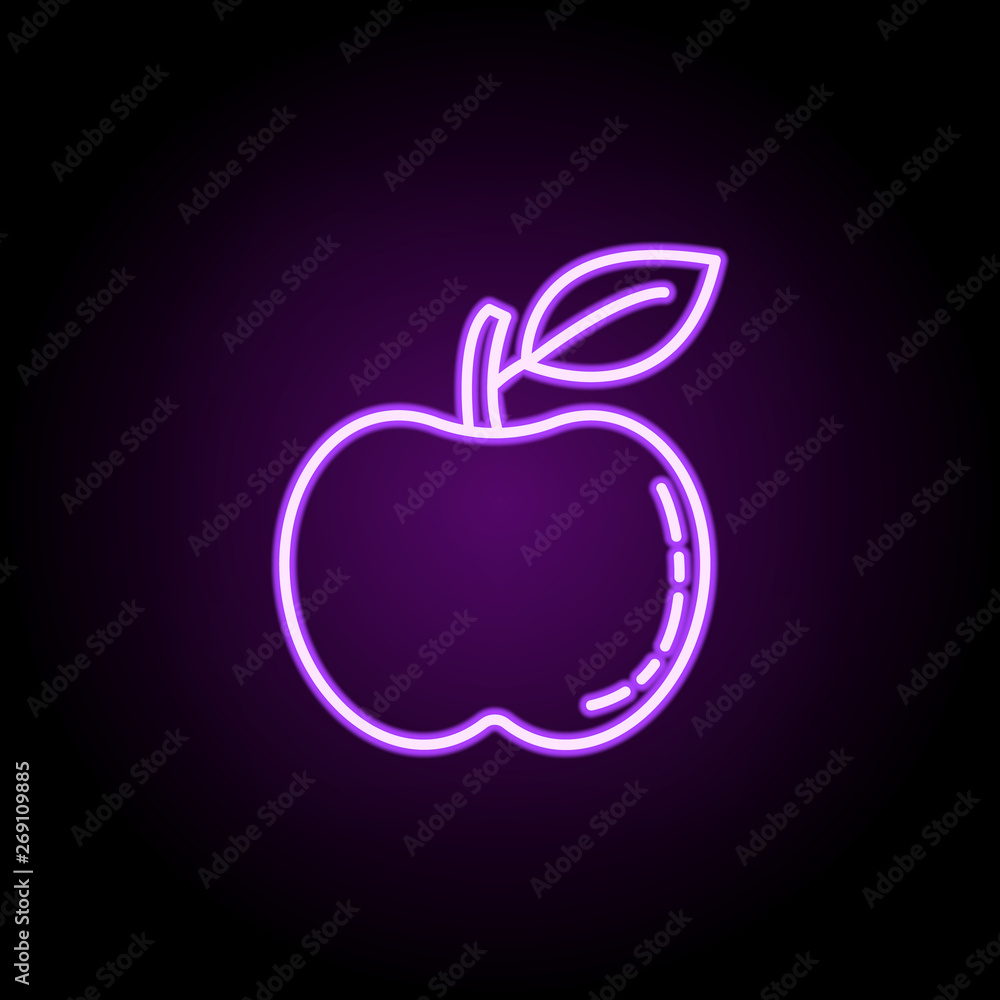Poster apple dusk icon. elements of vegetables in multi color style icons. simple icon for websites, web de