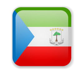 Equatorial Guinea flag bright square icon on a white background