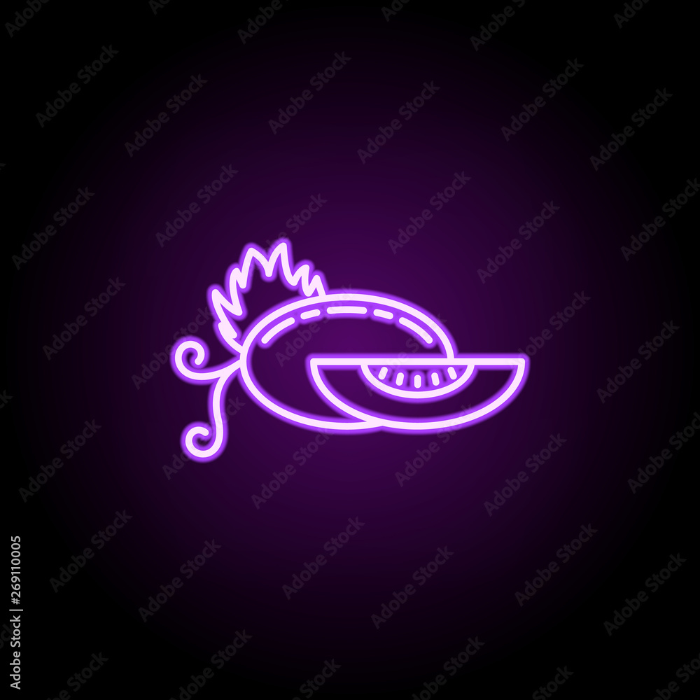 Poster melon dusk icon. elements of vegetables in multi color style icons. simple icon for websites, web de