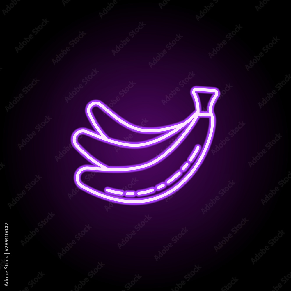 Poster banana dusk icon. elements of vegetables in multi color style icons. simple icon for websites, web d