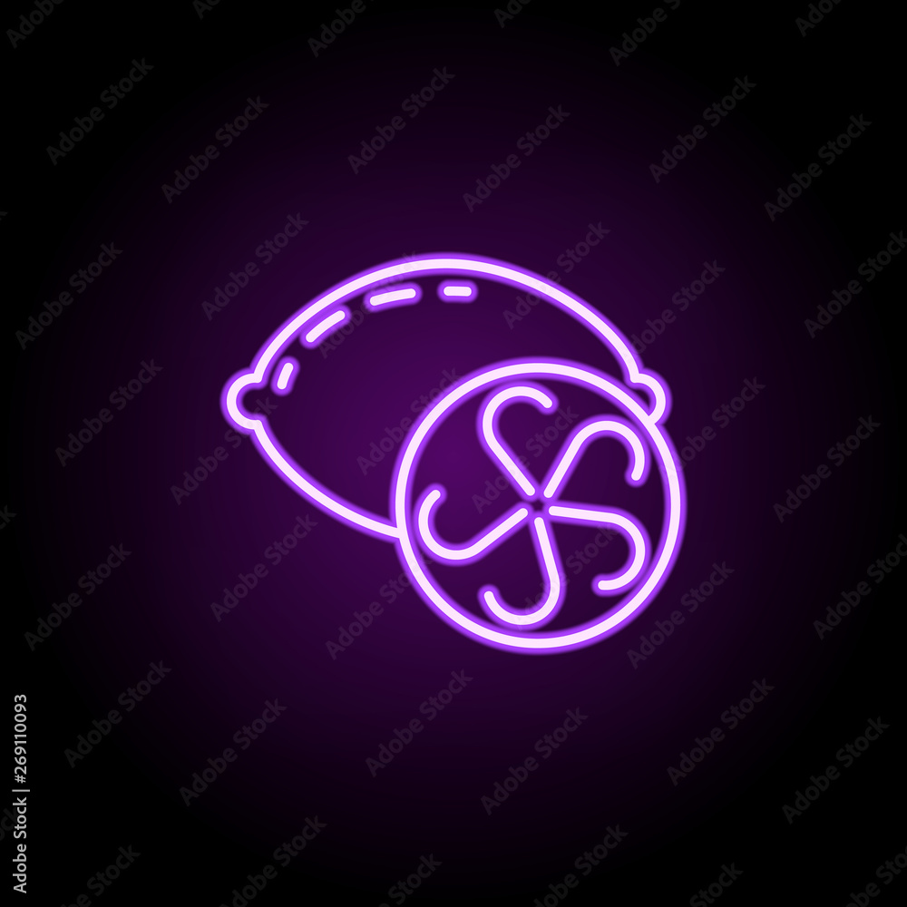 Poster lemon dusk icon. elements of vegetables in multi color style icons. simple icon for websites, web de