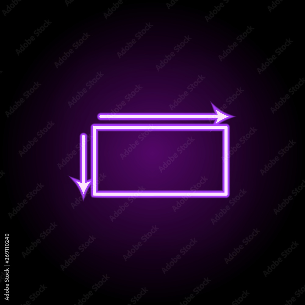 Poster decagon neon icon. elements of geometric figures set. simple icon for websites, web design, mobile a