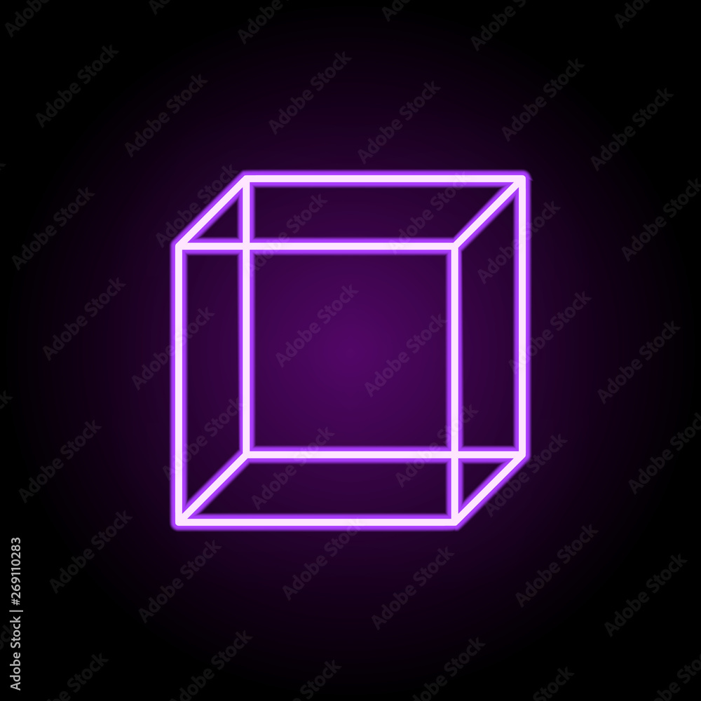 Poster 3d circle neon icon. elements of geometric figures set. simple icon for websites, web design, mobile
