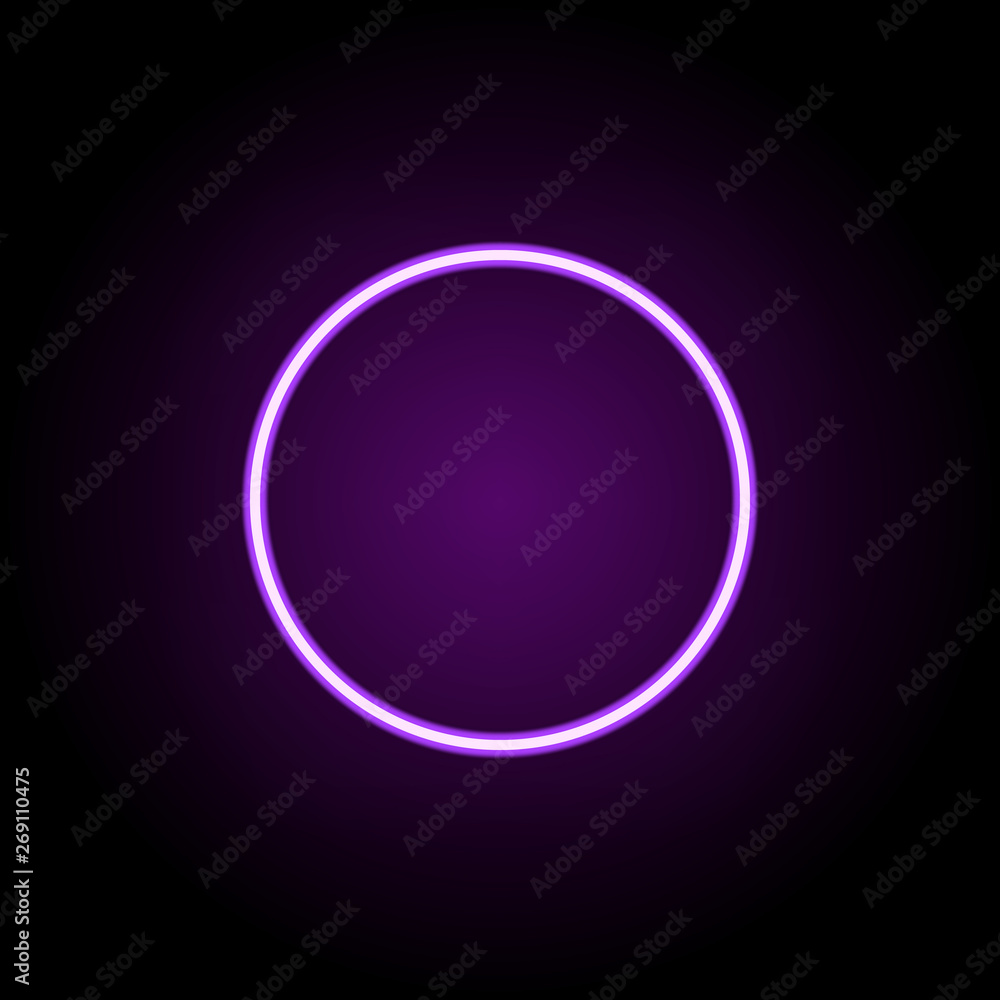 Poster cube with dotted sides neon icon. elements of geometric figures set. simple icon for websites, web d