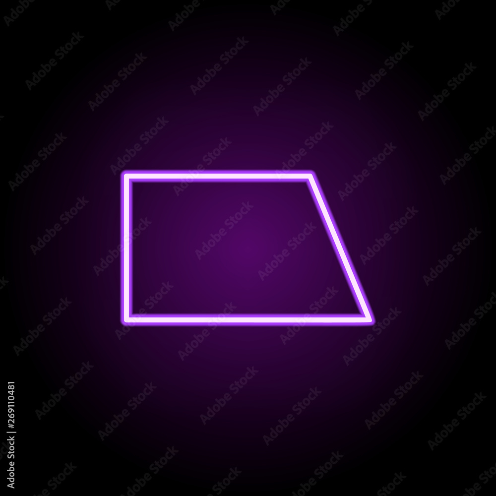 Poster 3d rhombus with dotted neon icon. elements of geometric figures set. simple icon for websites, web d