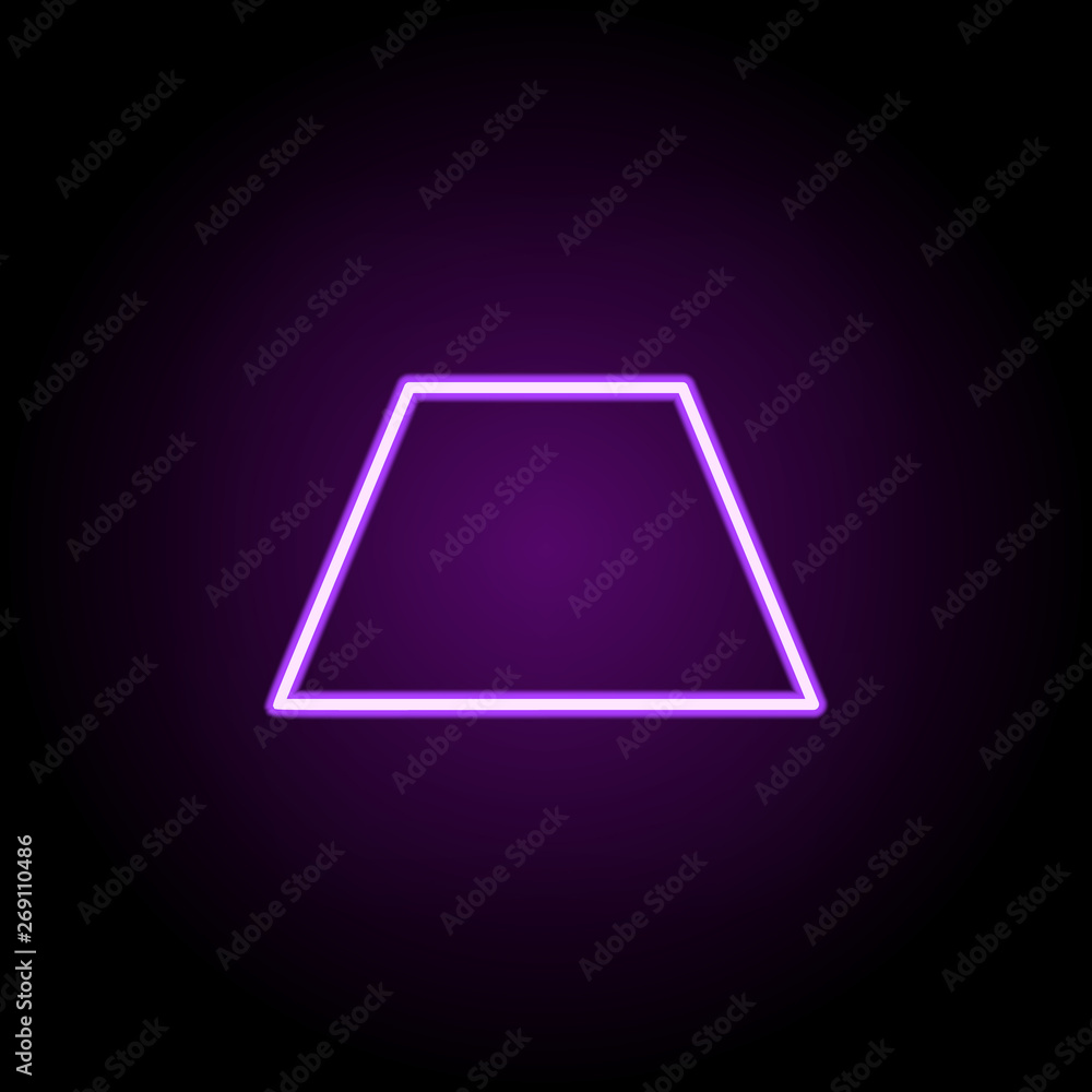 Poster 3d triangle with dashed edges neon icon. elements of geometric figures set. simple icon for websites
