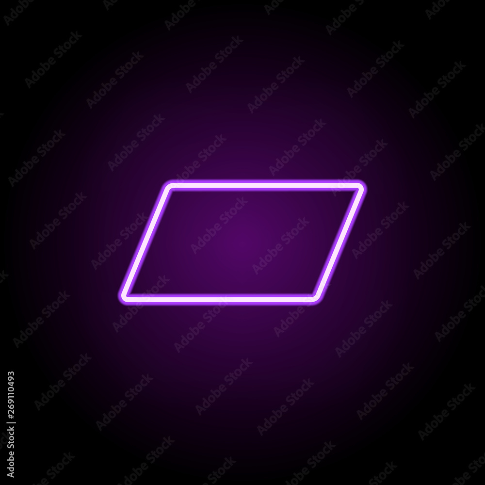 Poster 3d hexagon with dashed lines neon icon. elements of geometric figures set. simple icon for websites,