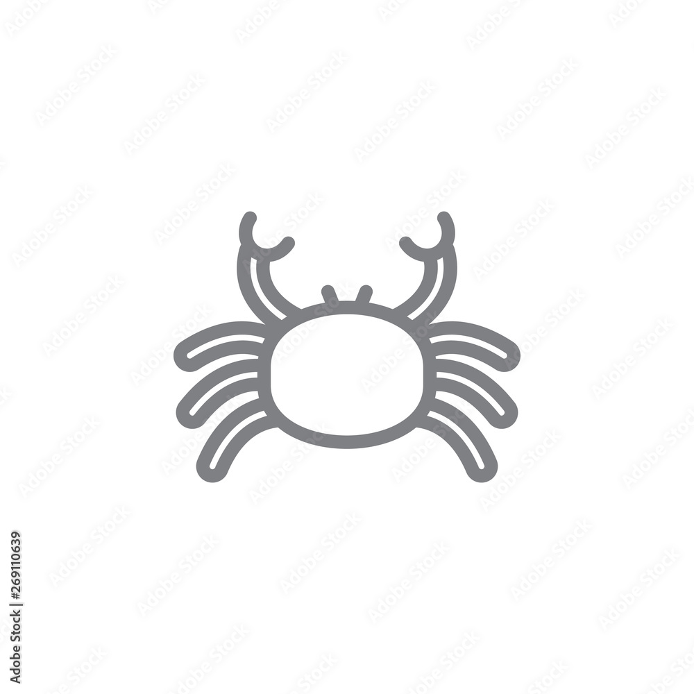 Aufkleber crab icon. element of beach holiday icon. thin line icon for website design and development, app dev