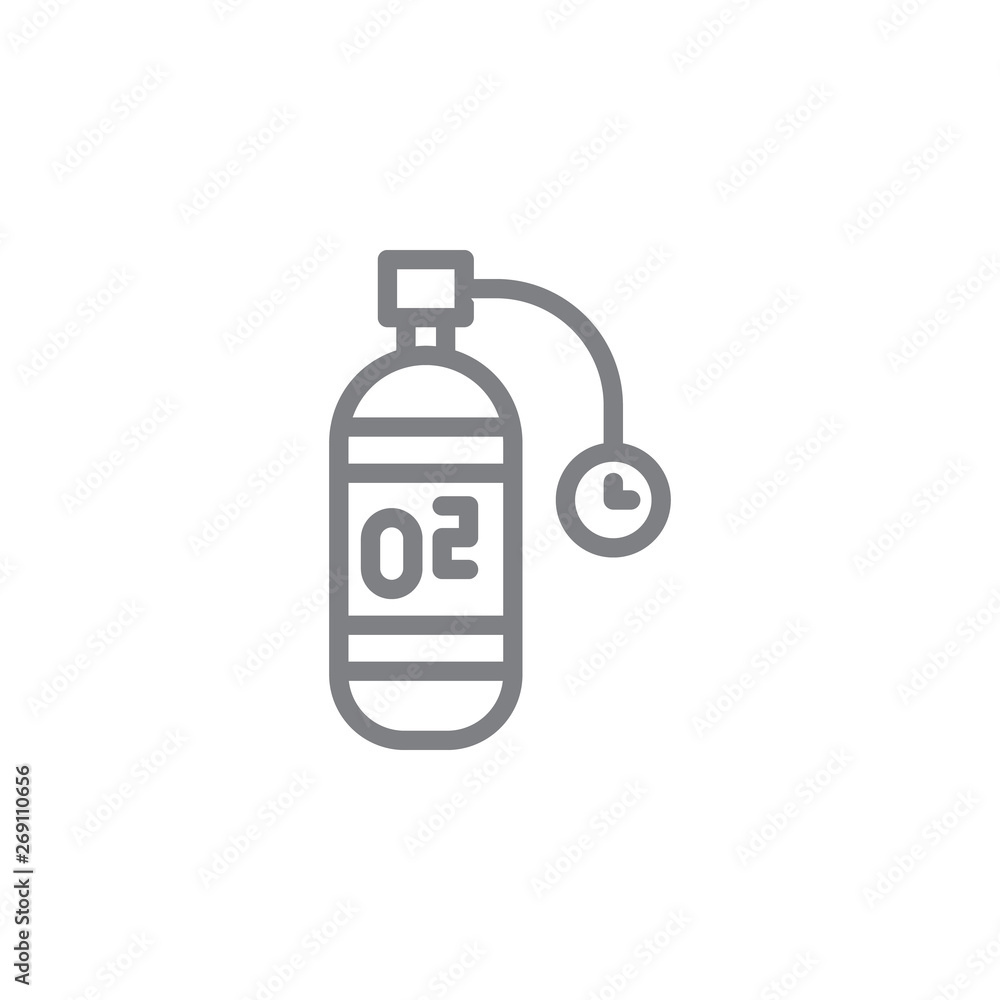 Aufkleber oxygen icon. element of beach holiday icon. thin line icon for website design and development, app d