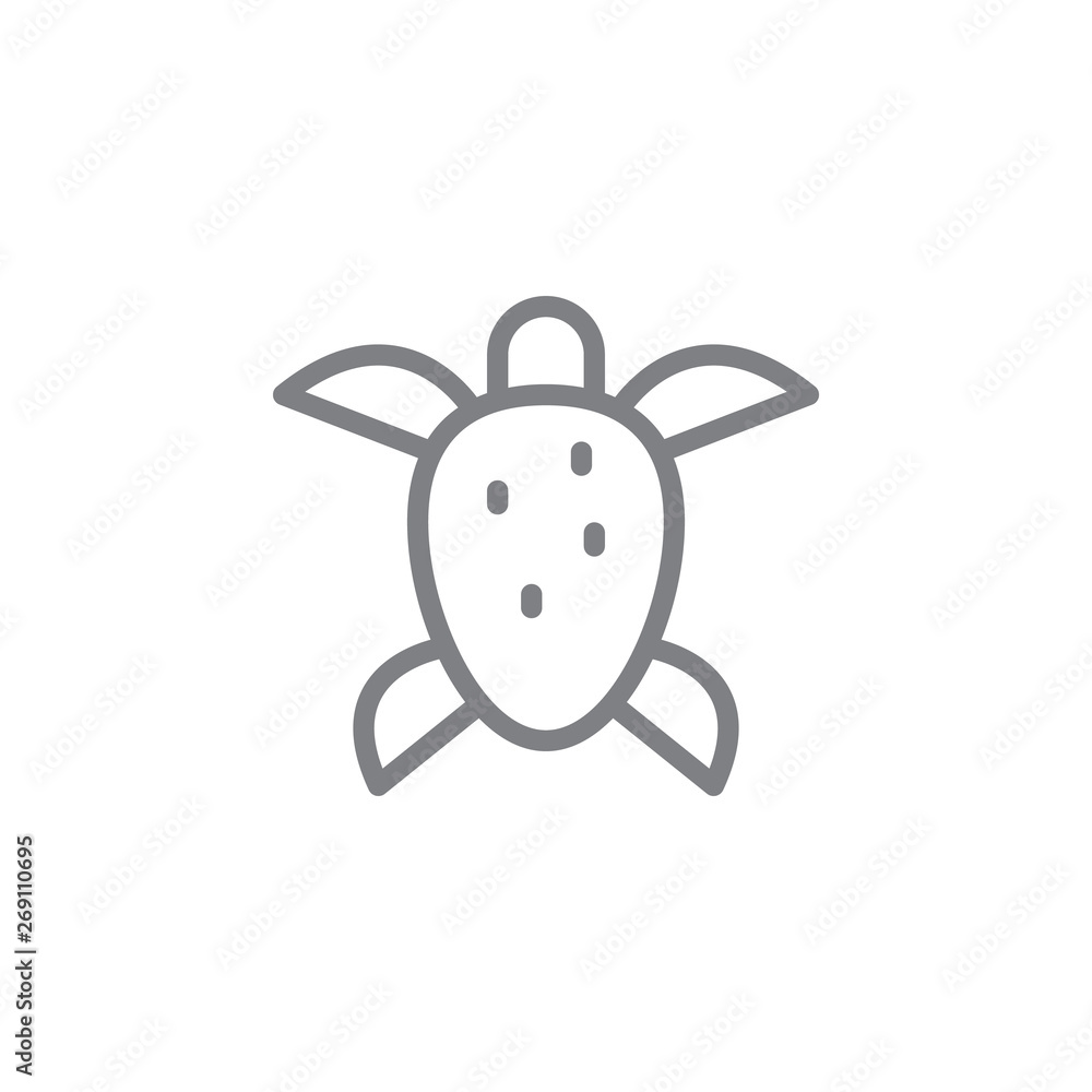 Poster turtle icon. element of beach holiday icon. thin line icon for website design and development, app d