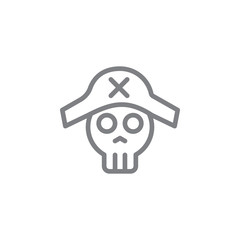 Pirate icon. Element of beach holiday icon. Thin line icon for website design and development, app development. Premium icon