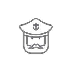 Captain icon. Element of beach holiday icon. Thin line icon for website design and development, app development. Premium icon