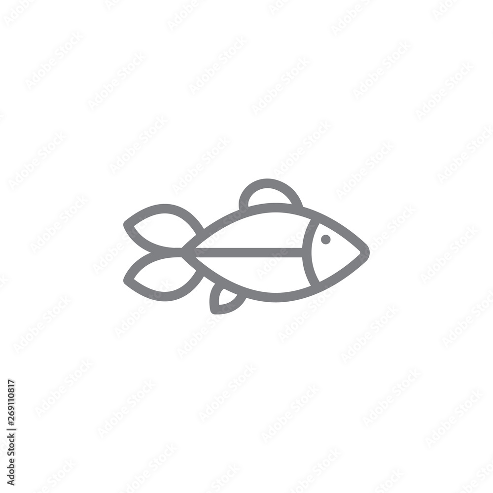 Poster fish icon. element of beach holiday icon. thin line icon for website design and development, app dev