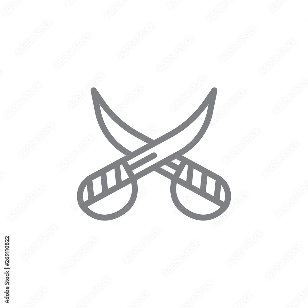 Poster swords icon. element of beach holiday icon. thin line icon for website design and development, app d